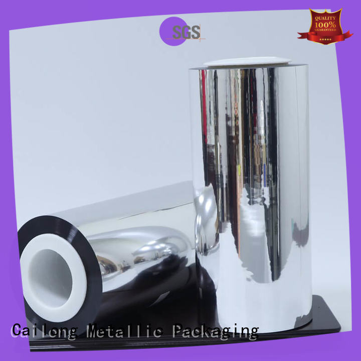 Cailong High barrier metalized film food packaging metallizing used for stickers
